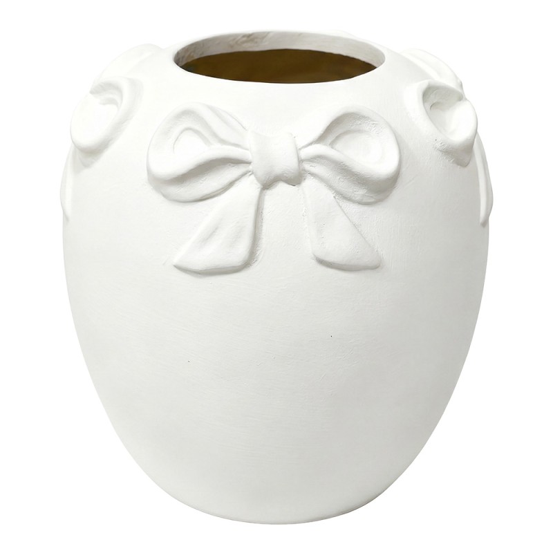 Clayre & Eef Vase White Terracotta