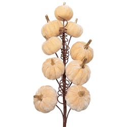 Clayre & Eef Decoratie Beeld Pompoen Beige Kunststof