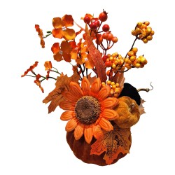 Clayre & Eef Decoratie Beeld Pompoen Oranje Kunststof