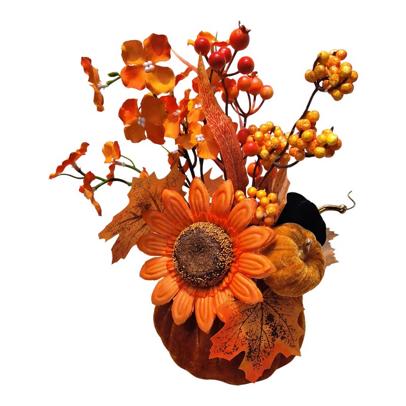 Clayre & Eef Decoratie Beeld Pompoen Oranje Kunststof