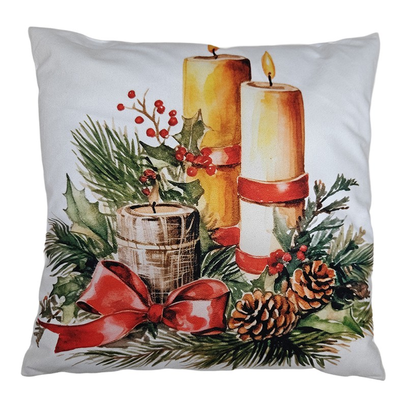 Clayre & Eef Cuscino decorativo 43x43 cm Bianco Poliestere