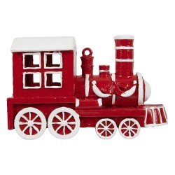 Clayre & Eef Christmas Ornament Train Red Plastic