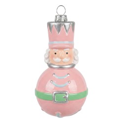 Clayre & Eef Weihnachtsanhänger Weihnachtsmann Rosa Kunststoff