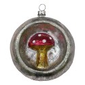 Clayre & Eef Weihnachtsanhänger Pilz Silberfarbig Kunststoff