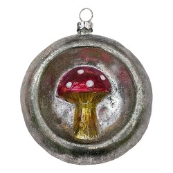 Clayre & Eef Weihnachtsanhänger Pilz Silberfarbig Kunststoff