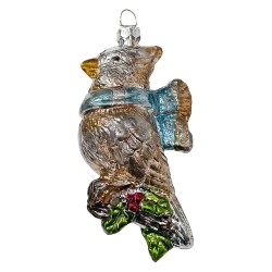 Clayre & Eef Christmas Ornament Bird Brown Plastic