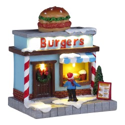 Clayre & Eef Christmas house with LED lighting Blue Plastic