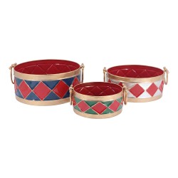 Clayre & Eef Plant Holder Set of 3 Red Metal