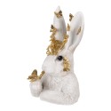 Clayre & Eef Image de décoration Lapin 21x20x34 cm Blanc Plastique