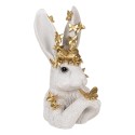 Clayre & Eef Image de décoration Lapin 21x20x34 cm Blanc Plastique