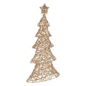 Clayre & Eef Decorazione natalizia con illuminazione a LED Albero di Natale 30x10x61 cm / 3xAA Color oro Plastica