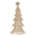 Clayre & Eef Decorazione natalizia con illuminazione a LED Albero di Natale 30x10x61 cm / 3xAA Color oro Plastica