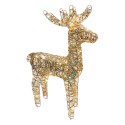 Clayre & Eef Decorazione natalizia con illuminazione a LED Cervo 43x14x61 cm / 3xAA Color oro Metallo
