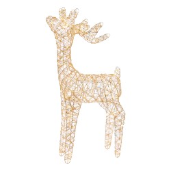 Clayre & Eef Decorazione natalizia con illuminazione a LED Cervo 53x18x85 cm / 3xAA Color oro Metallo