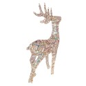 Clayre & Eef Decorazione natalizia con illuminazione a LED Cervo 53x18x85 cm / 3xAA Color oro Metallo