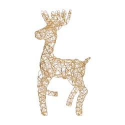 Clayre & Eef Decorazione natalizia con illuminazione a LED Cervo 38x15x76 cm / 3xAA Color oro Metallo