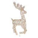 Clayre & Eef Decorazione natalizia con illuminazione a LED Cervo 38x15x76 cm / 3xAA Color oro Metallo