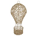 Clayre & Eef Decorazione natalizia con illuminazione a LED Mongolfiera Ø 19x38 cm / 3xAA Color oro Metallo