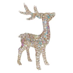 Clayre & Eef Weihnachtsdekoration mit LED-Beleuchtung Hirsch 34x13x53 cm / 3xAA Goldfarbig Metall