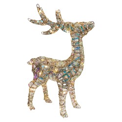 Clayre & Eef Weihnachtsdekoration mit LED-Beleuchtung Hirsch 34x13x53 cm / 3xAA Goldfarbig Metall