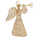 Clayre & Eef Weihnachtsdekoration mit LED-Beleuchtung Engel 22x8x30 cm / 3xAA Goldfarbig Metall