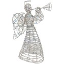 Clayre & Eef Weihnachtsdekoration mit LED-Beleuchtung Engel 22x8x30 cm / 3xAA Silberfarbig Metall