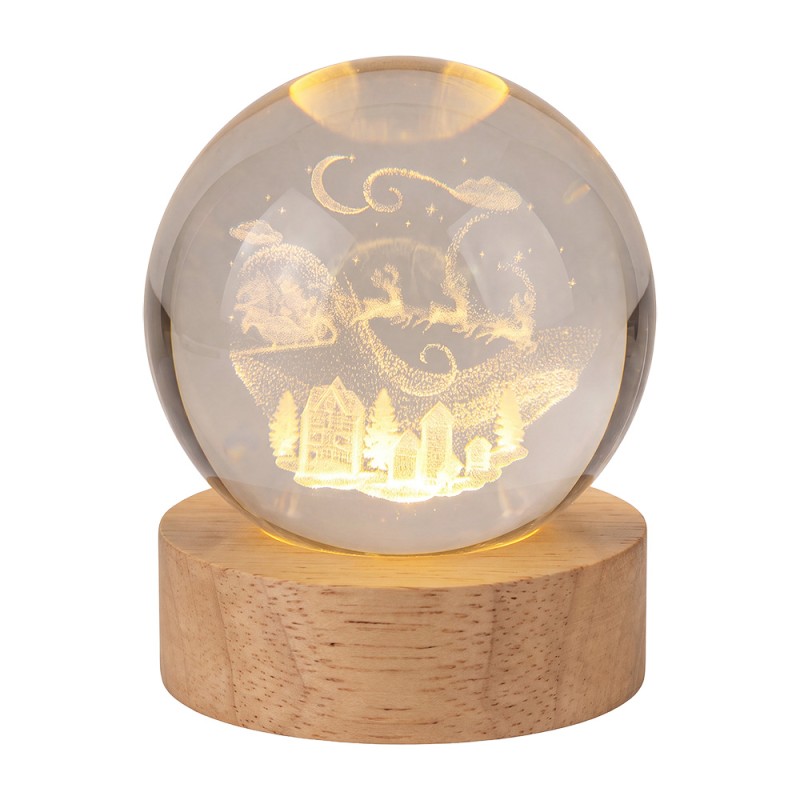 Clayre & Eef Tafellamp Bruin Hout