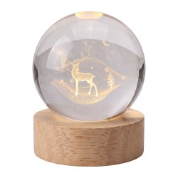 Clayre & Eef Tafellamp Bruin Hout