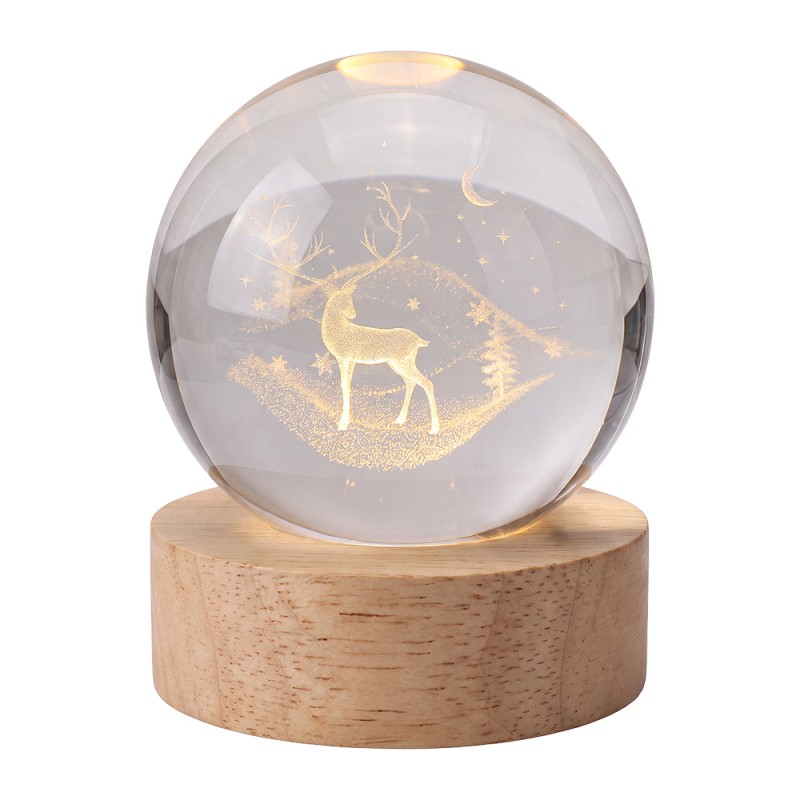 Clayre & Eef Tafellamp Bruin Hout
