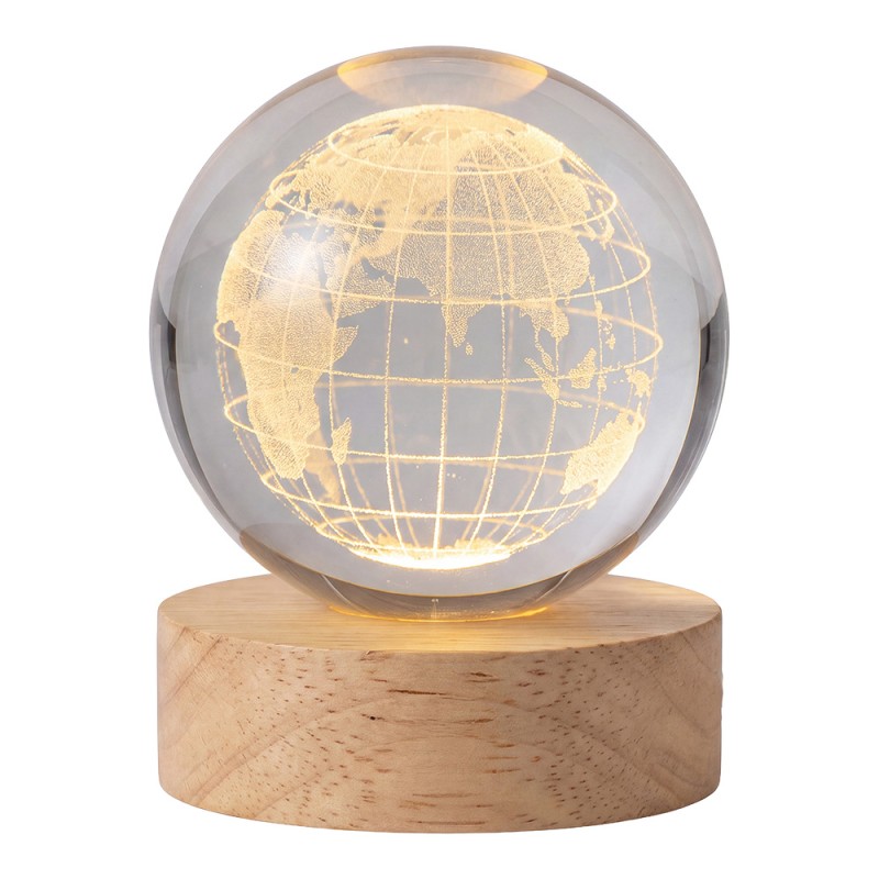 Clayre & Eef Tafellamp Bruin Glas