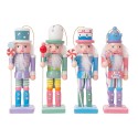 Clayre & Eef Weihnachtsanhänger Nussknacker SET 4 Grün Holz