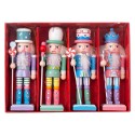 Clayre & Eef Weihnachtsanhänger Nussknacker SET 4 Grün Holz