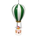 Clayre & Eef Dekoration mit LED-Beleuchtung Hot Air Balloon 15x28 cm Green Plastic