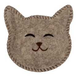 Clayre & Eef Decoratie schaal Kat 30x18x3 cm Rood Wit Vilt