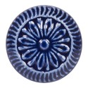 Clayre & Eef Door Knob Ø 4 cm Blue Ceramic Flower