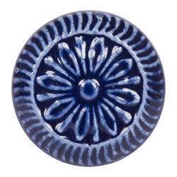 Clayre & Eef Door Knob Ø 4 cm Blue Ceramic Flower