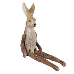 Clayre & Eef Statuetta Coniglio Marrone Legno