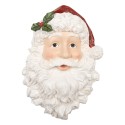 Clayre & Eef Wall Decoration Santa Claus 32x9x45 cm White Red Plastic