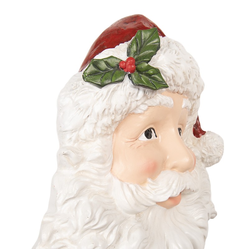 Clayre & Eef Wall Decoration Santa Claus 32x9x45 cm White Red Plastic