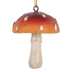 Clayre & Eef Decorazione pendente Fungo Rosso Plastica