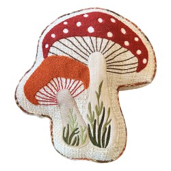 Clayre & Eef Dekokissen Pilz 40x38x4 cm Beige Polyester Pilze