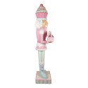Clayre & Eef Weihnachtsdekoration mit LED-Beleuchtung und Musik Nussknacker 59x49x216 cm Rosa Kunststoff