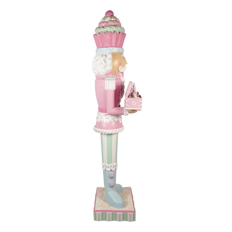 Clayre & Eef Weihnachtsdekoration mit LED-Beleuchtung und Musik Nussknacker 59x49x216 cm Rosa Kunststoff