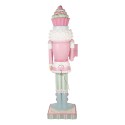 Clayre & Eef Weihnachtsdekoration mit LED-Beleuchtung und Musik Nussknacker 59x49x216 cm Rosa Kunststoff