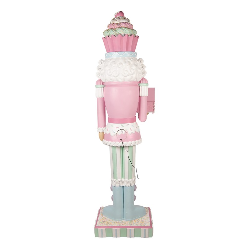 Clayre & Eef Weihnachtsdekoration mit LED-Beleuchtung und Musik Nussknacker 59x49x216 cm Rosa Kunststoff