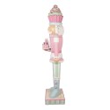 Clayre & Eef Weihnachtsdekoration mit LED-Beleuchtung und Musik Nussknacker 59x49x216 cm Rosa Kunststoff