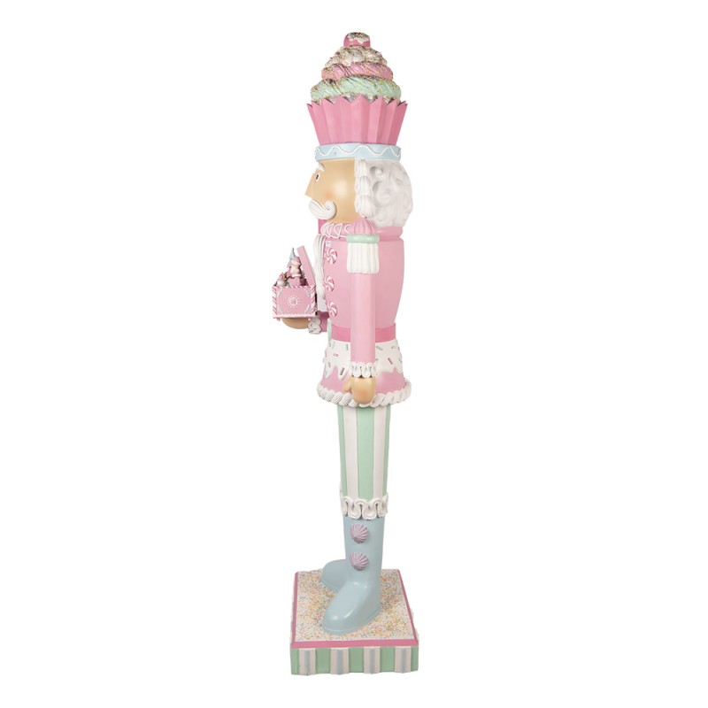 Clayre & Eef Weihnachtsdekoration mit LED-Beleuchtung und Musik Nussknacker 59x49x216 cm Rosa Kunststoff