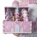 Clayre & Eef Weihnachtsdekoration mit LED-Beleuchtung und Musik Nussknacker 59x49x216 cm Rosa Kunststoff