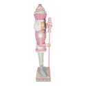 Clayre & Eef Christmas Decoration with LED Lighting Nutcracker 44x33x152 cm Pink Plastic