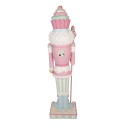 Clayre & Eef Christmas Decoration with LED Lighting Nutcracker 44x33x152 cm Pink Plastic